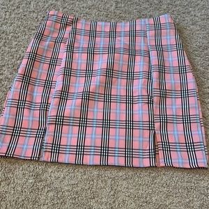 Plaid mini pencil skirt